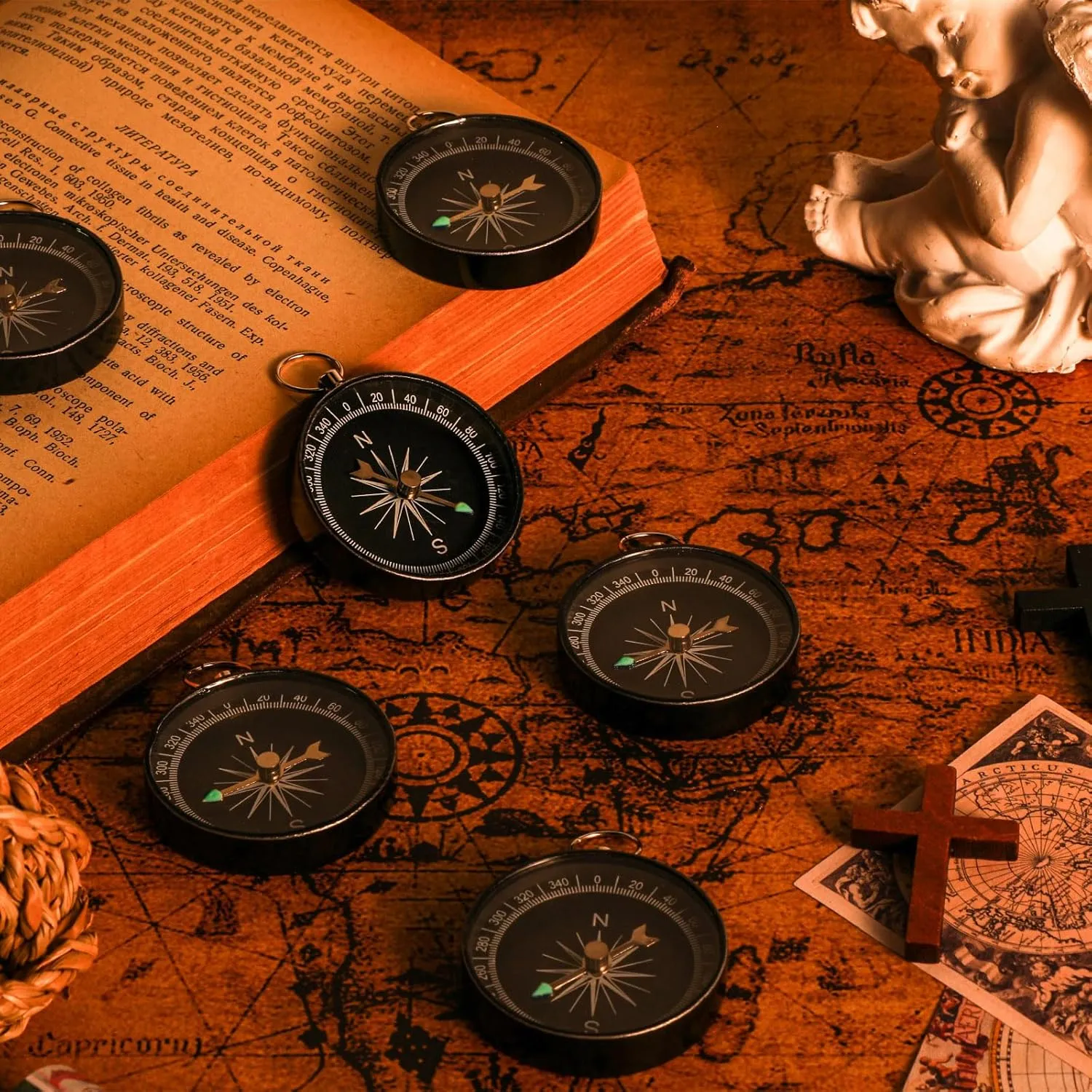 Fumete Christian Gift Compasses Hiking Scripture Religious Bible Vintage Gifts for Graduation Student Fathers Day Church Men Sunday School Teacher