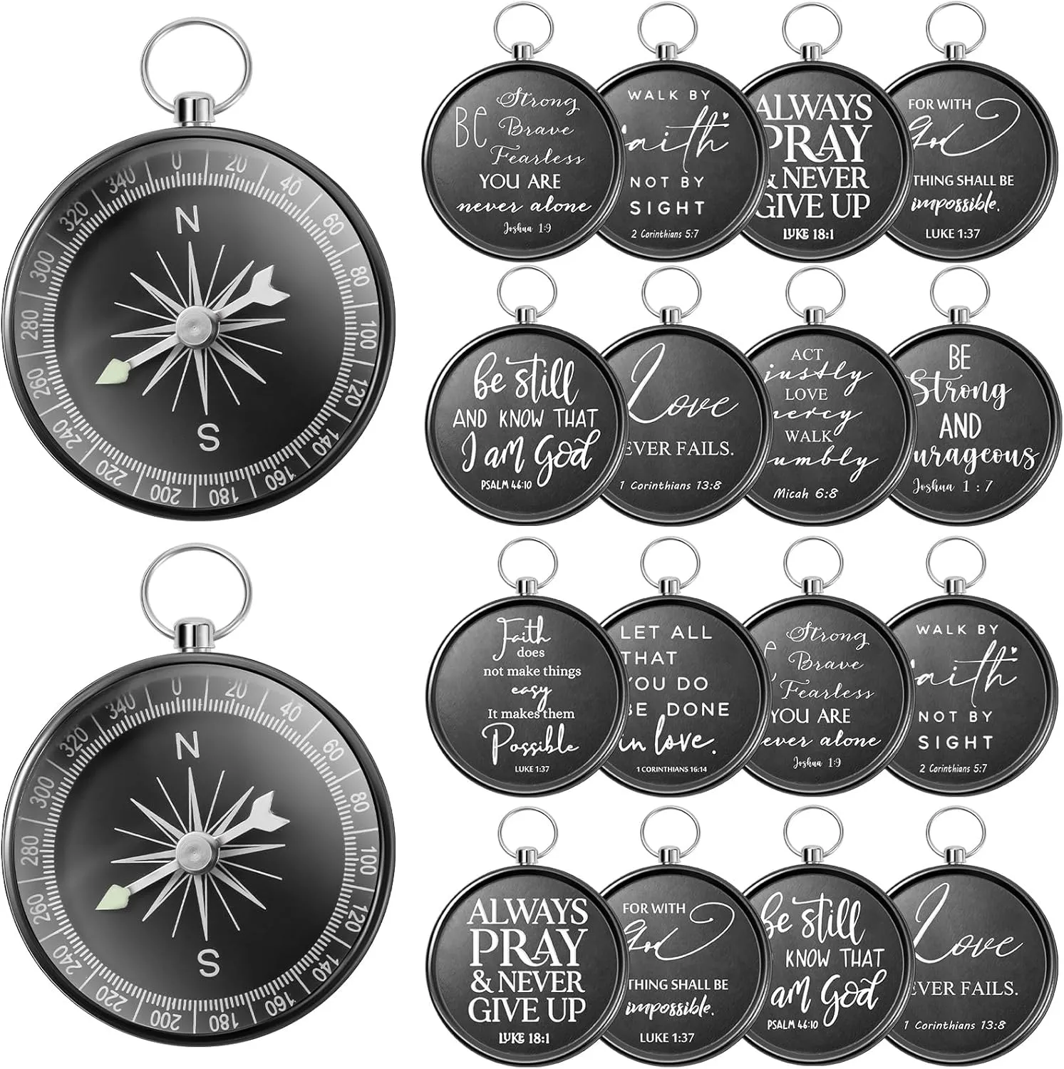 Fumete Christian Gift Compasses Hiking Scripture Religious Bible Vintage Gifts for Graduation Student Fathers Day Church Men Sunday School Teacher