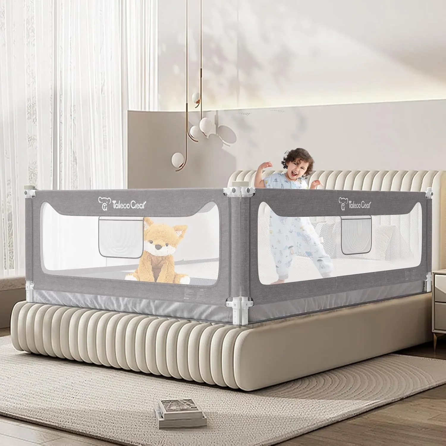 G TALECO GEAR Bed Rail for Toddlers, Stable Protective Bed Side Rails, Baby Bedrail Guard for Twin Full Queen & King Size Bed (60 Inch, 1 Piece)