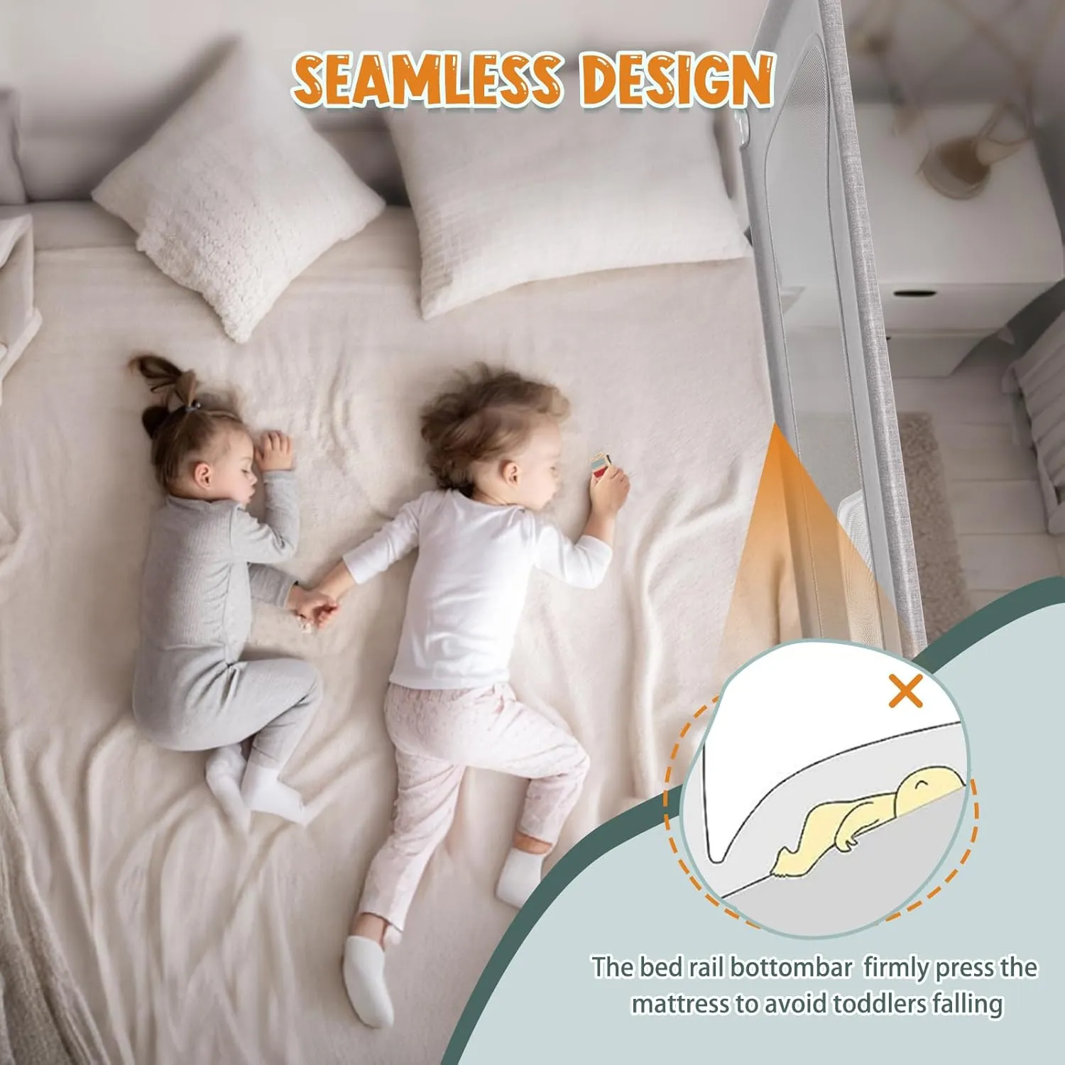 G TALECO GEAR Bed Rail for Toddlers, Stable Protective Bed Side Rails, Baby Bedrail Guard for Twin Full Queen & King Size Bed (78.7 Inch, 1 Piece)