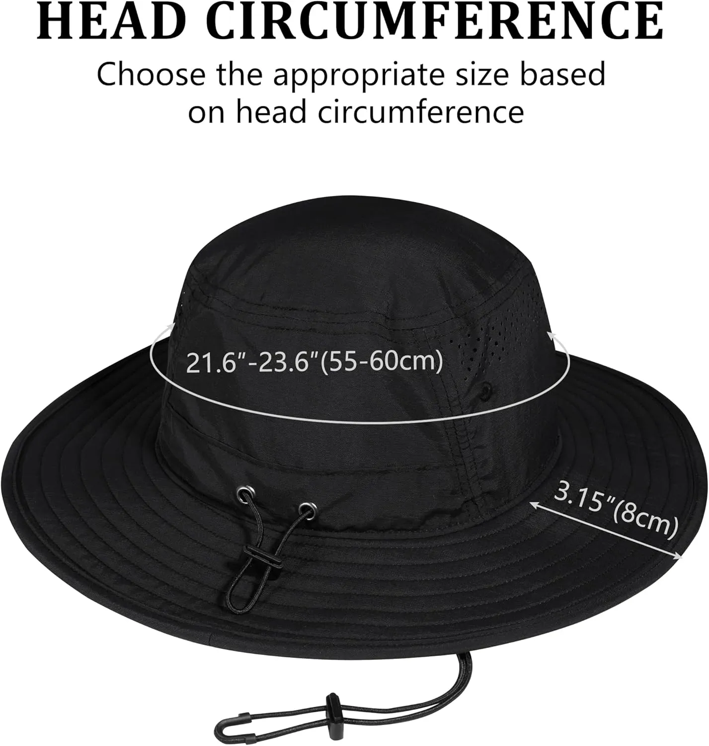 GADIEMKENSD UPF 50  UV Protection Bucket Hat with Windproof Strap, Breathable & Quick-Dry Sun Hat for Fishing Hiking Outdoor