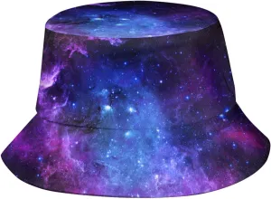 Galaxy Pattern Bucket Hat Star Fisherman Fishing Hat Beach Sun Cap for Adult Women Men Travel Camping