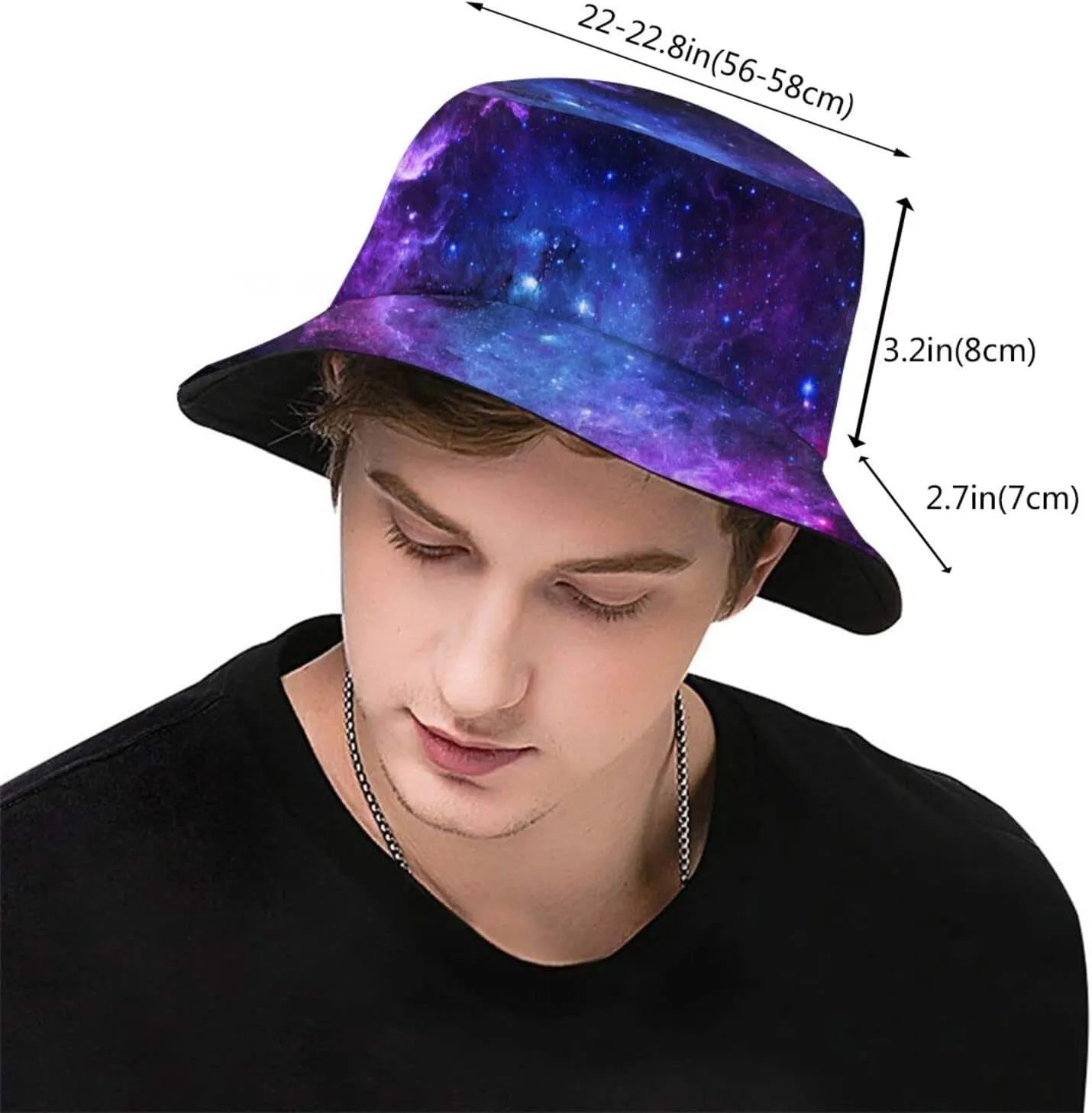 Galaxy Pattern Bucket Hat Star Fisherman Fishing Hat Beach Sun Cap for Adult Women Men Travel Camping