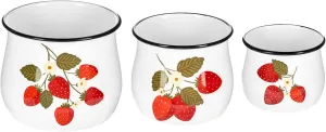 Ganz Indoor Outdoor Nesting Plant Succulent Herb Flower Pot 4 x 5.25 Inch Metal Strawberry Assorted Set of 3