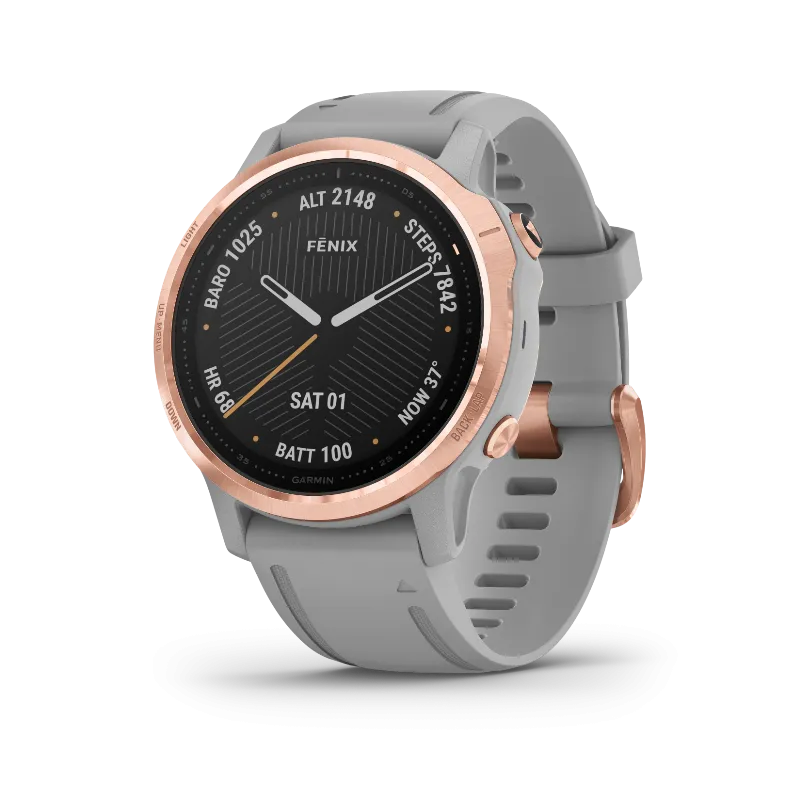 Garmin Fenix 6S Rose Gold-tone with Powder Gray Band GPS Watch with Wearable4U