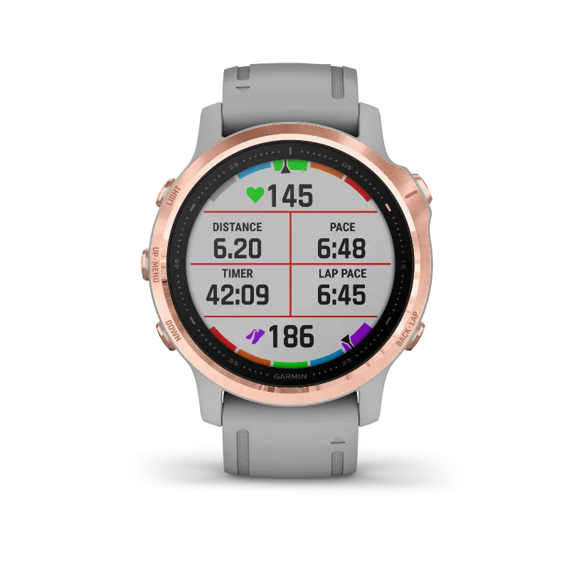 Garmin Fenix 6S Rose Gold-tone with Powder Gray Band GPS Watch with Wearable4U