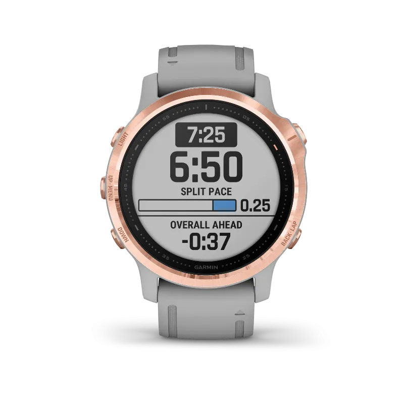 Garmin Fenix 6S Rose Gold-tone with Powder Gray Band GPS Watch with Wearable4U
