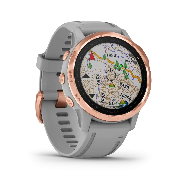 Garmin Fenix 6S Rose Gold-tone with Powder Gray Band GPS Watch with Wearable4U
