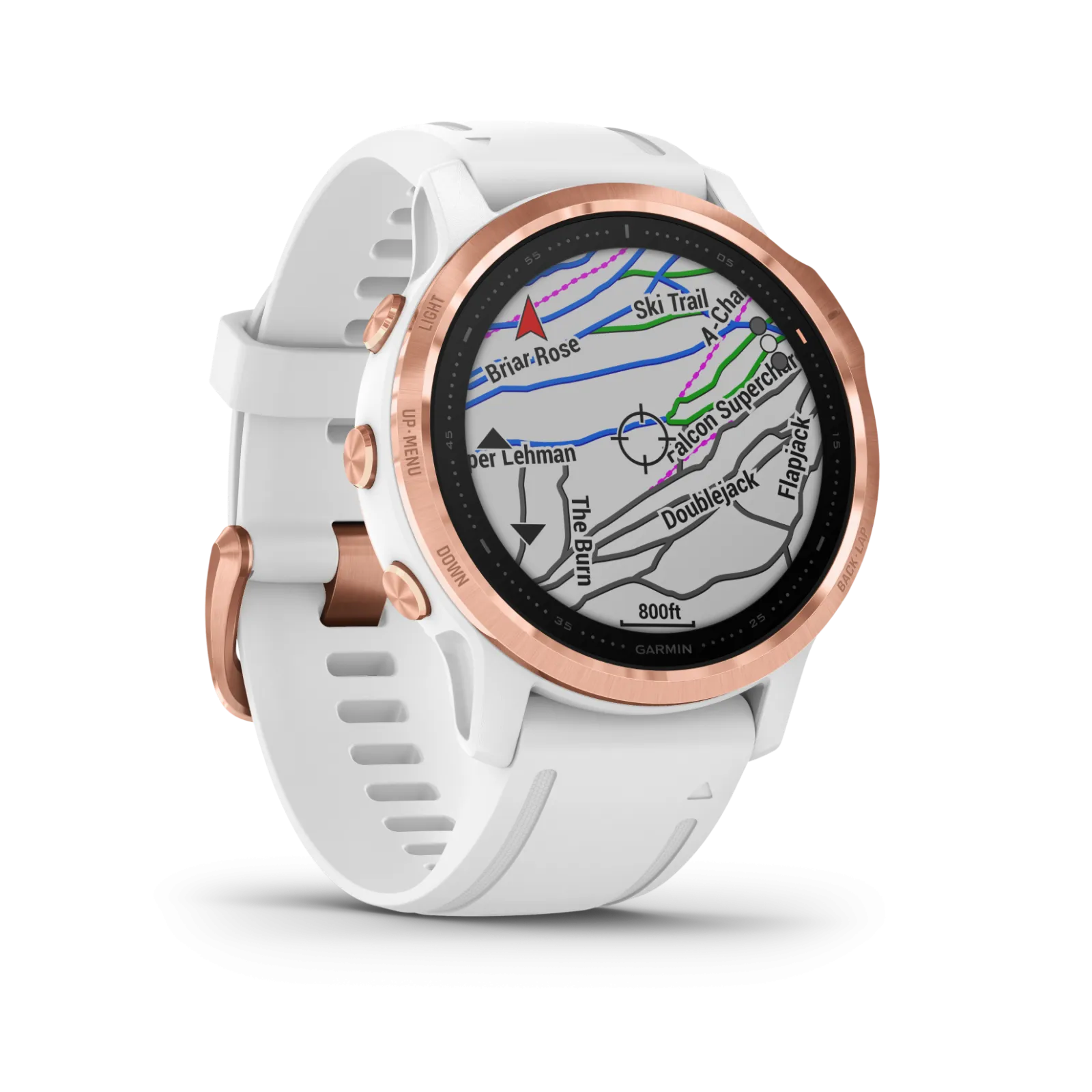 Garmin Fenix 6S Rose Gold-tone with White Band GPS Watch with Wearable4U Power