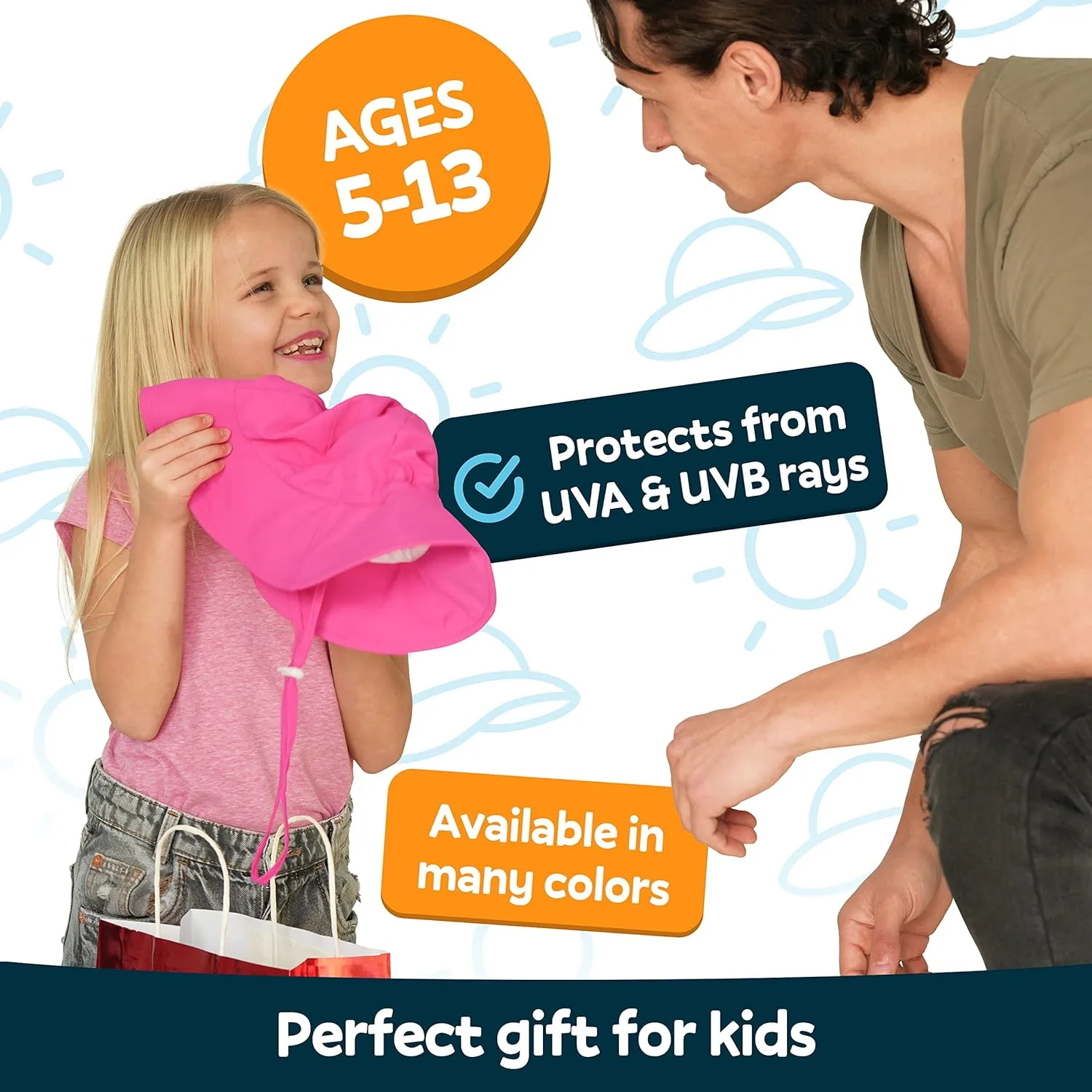 GearTOP Sun Hats for Kids UPF 50  Kids Sun Hat with Neck Flap Swim Hat for Boys & Girls