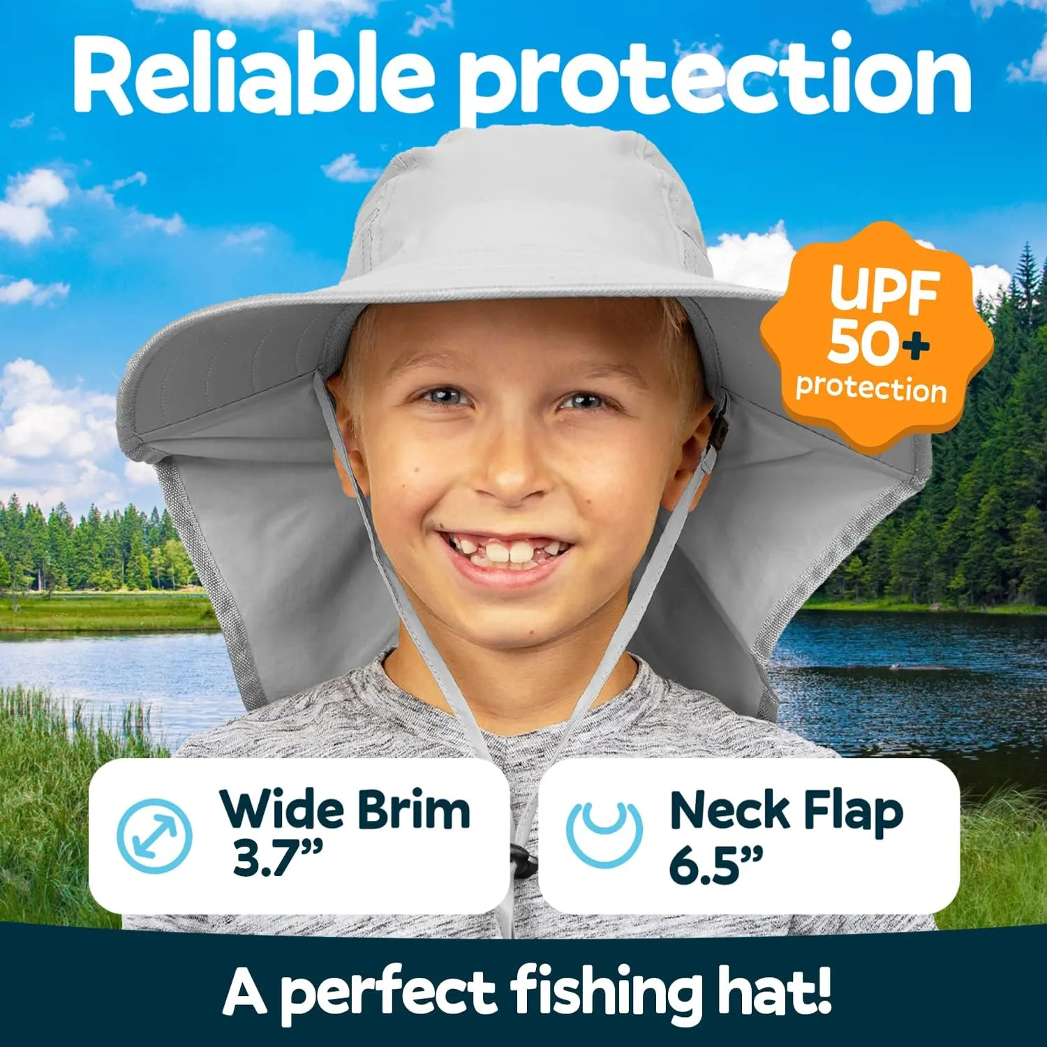 GearTOP Sun Hats for Kids UPF 50  Kids Sun Hat with Neck Flap Swim Hat for Boys & Girls