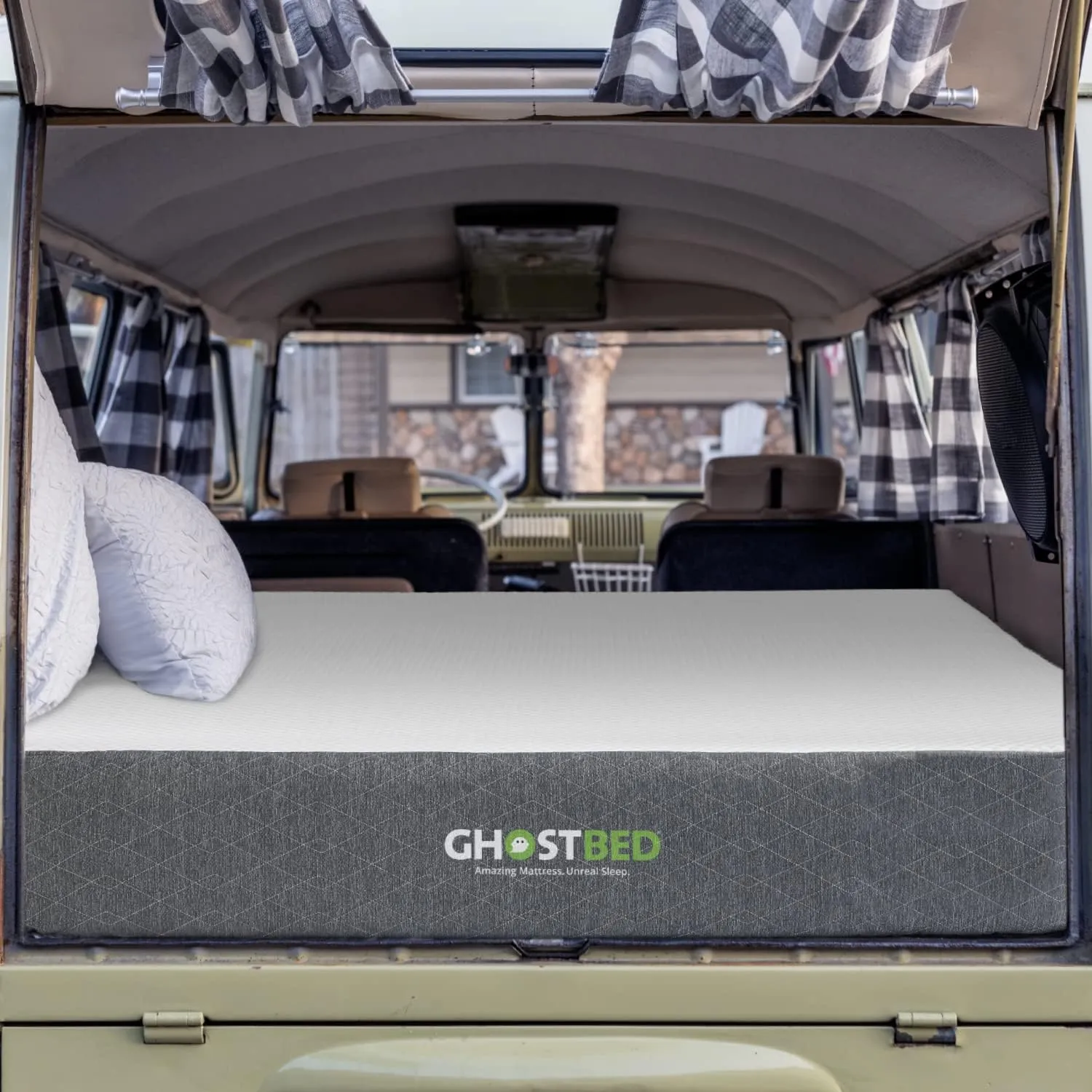 GhostBed 10" Short Queen RV Mattress - Gel Memory Foam, Low Profile, Medium Feel, Made in USA - Short Queen Mattress for RV Camper, RV Queen Size Mattresses