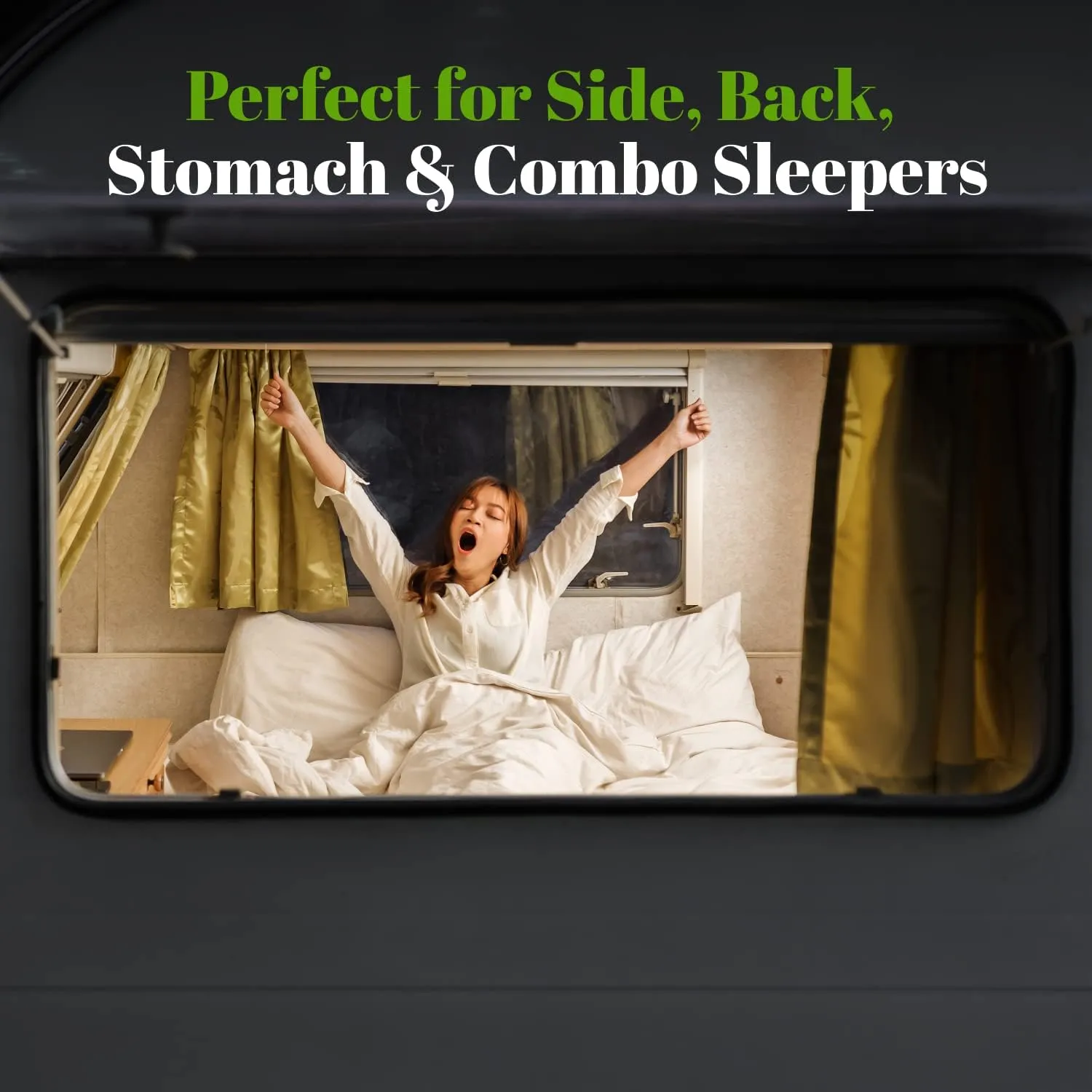 GhostBed 10" Short Queen RV Mattress - Gel Memory Foam, Low Profile, Medium Feel, Made in USA - Short Queen Mattress for RV Camper, RV Queen Size Mattresses