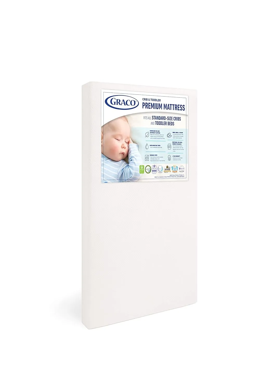 Graco Benton 5 in 1 Convertible Crib with Premium Foam Crib and Toddler Mattress - Pebble Gray