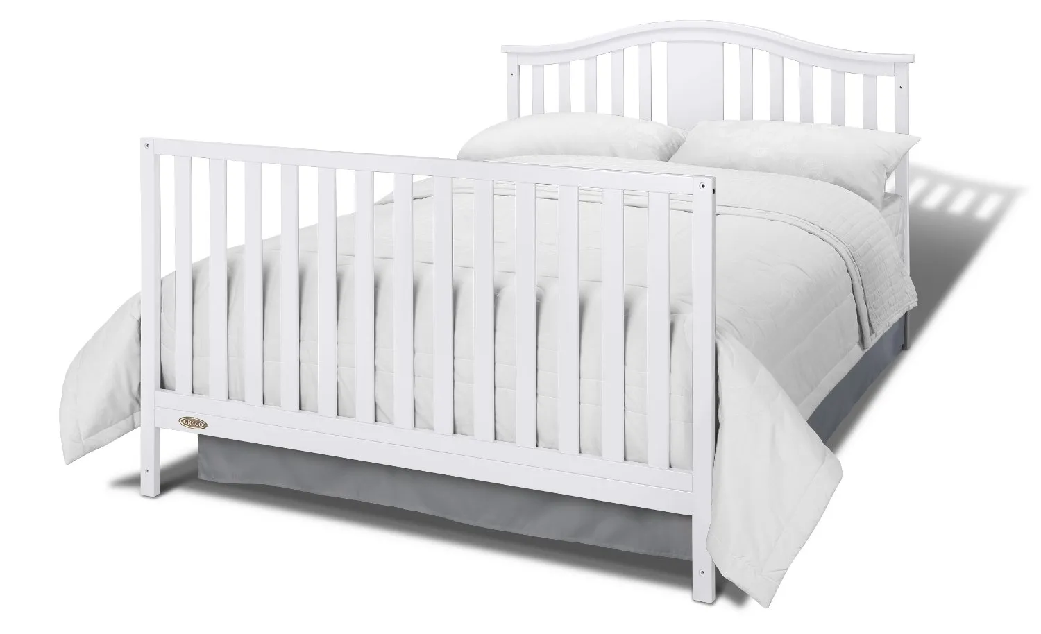 Graco Solano 4-in-1 Convertible Crib and Changer with Drawer (White) – Crib and Changing -Table Combo with Drawer, Includes Changing Pad, Converts to Toddler Bed, Daybed and Full-Size Bed