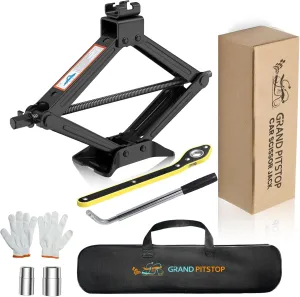 GRAND PITSTOP Car Jack Kit Scissor Jack for Cars 2 Ton (4409 lbs) Tire Jack Tool Kit Universal Car Emergency Kit with Lug Wrench Tire Changing Kit for Car SUV MPV