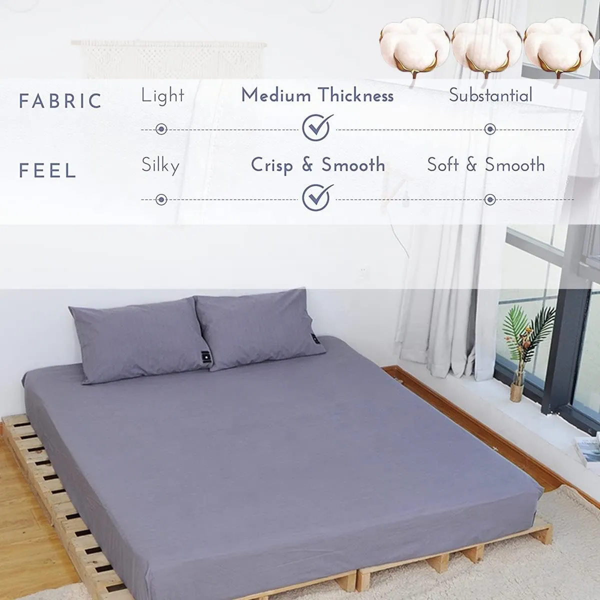 Grounding Fitted Sheet Kit, Grounding Conductivity Sheets with Silver Fiber, Grounding Cord, Grounding Bed Cover for Efficient Sleep, Reduce Stress Natural Healthy,Grey (Queen)