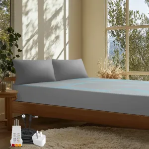 Grounding Sheets, 10% Silver Fiber & 50% Tencel & 40% Cotton, Grounded Fitted Sheet Only, Connected Earth Energy for Better Sleep, Grounding Bed Sheet 18" Deep Pocket(Grey 78"x 80")
