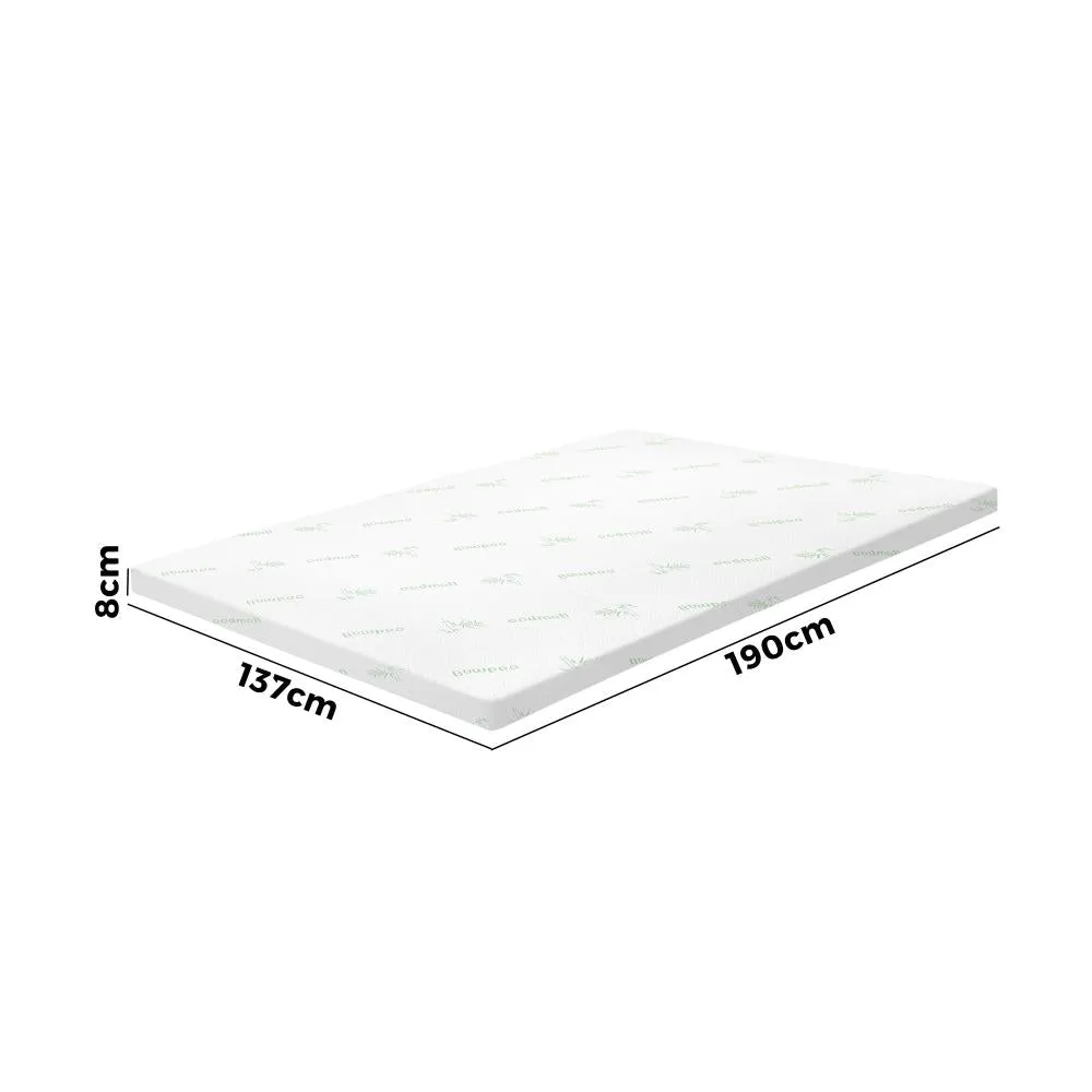 H&L Memory Foam Mattress Topper Bed Cool Gel Bamboo Cover Underlay Double 8CM