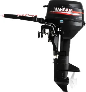 HANGKAI 12HP 2-Stroke Outboard Motor,169CC Water-cooling Outboard Motors, Manual Start Multi-gear Outdoor Boat Motors with CDI Ignition System and Fuel Tank for Inflatable Boats(Short Shaft)