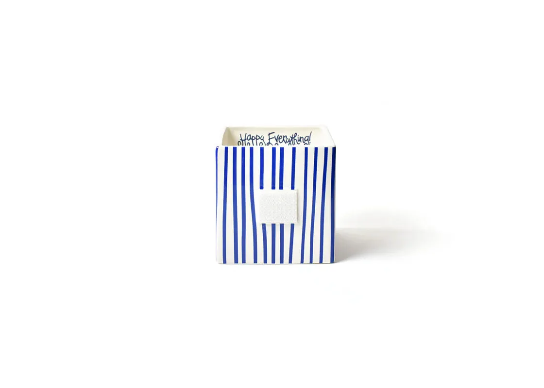 HAPPY EVERYTHING! INDIGO SKINNY STRIPE MEDIUM MINI NESTING CUBE