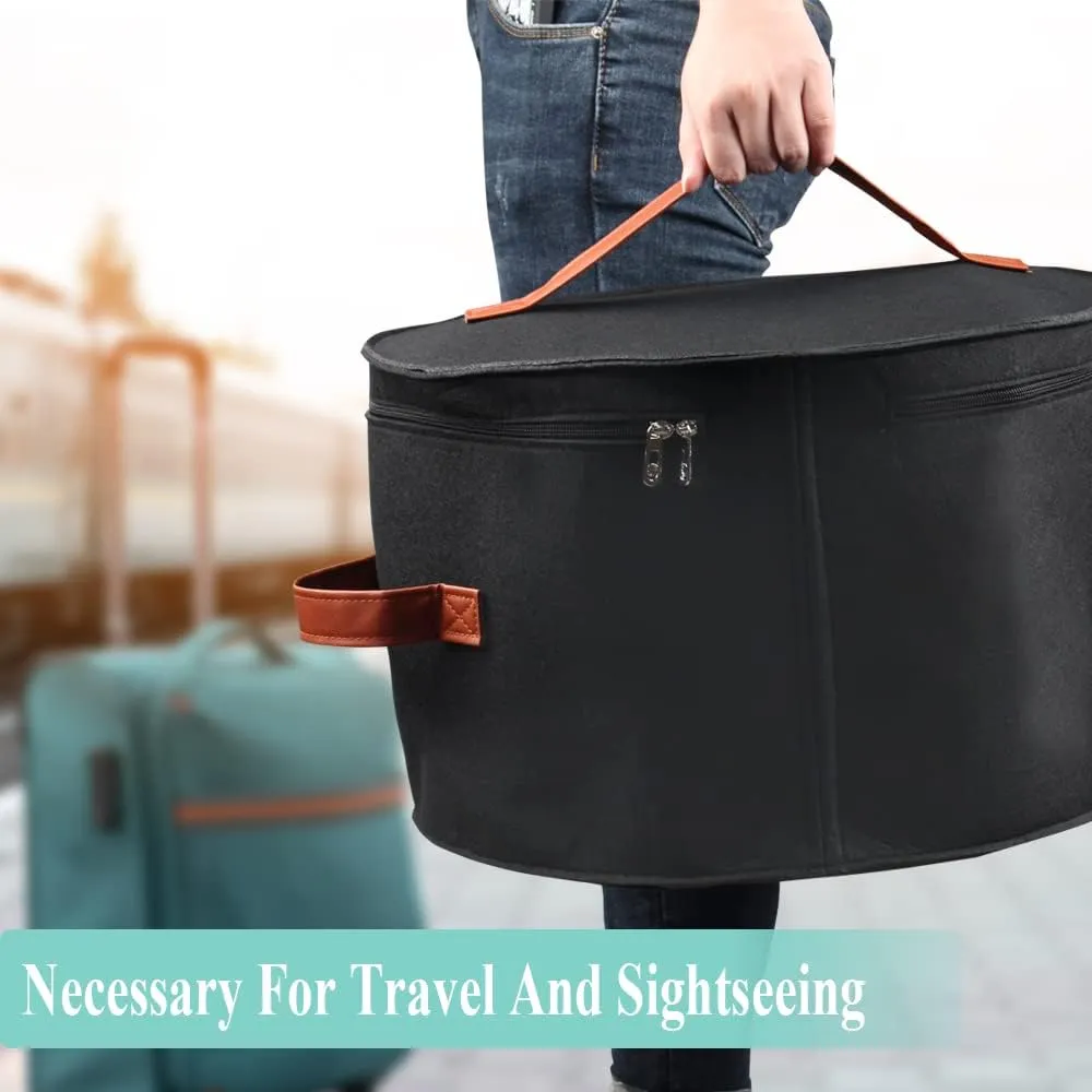 Hat Box,Hat Storage Box,Stackable Round Brim Hats Organizer Bag Container for Closet,Travel Hat Boxes for Women,Collapsible Cowboy Hat Organizer,Stuffed Animal Toy Storage,FoldableTravel Cap Boxes