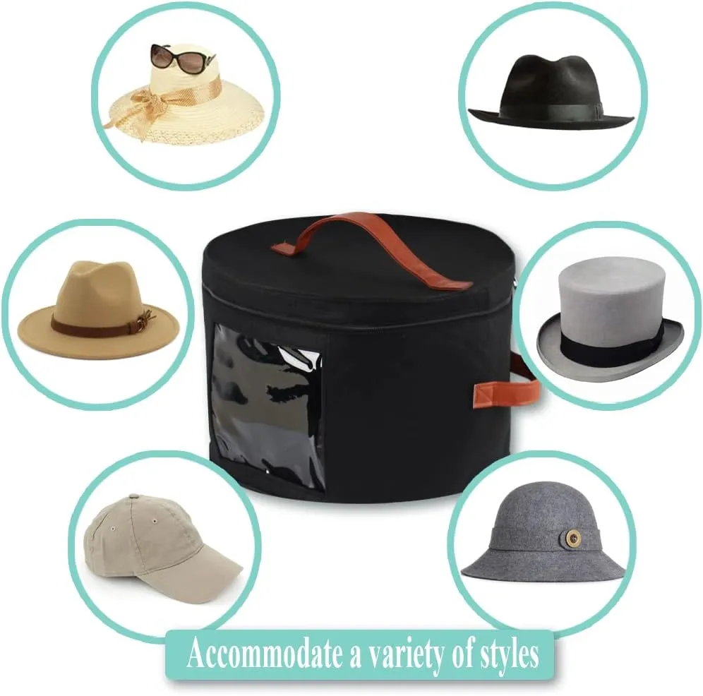 Hat Box,Hat Storage Box,Stackable Round Brim Hats Organizer Bag Container for Closet,Travel Hat Boxes for Women,Collapsible Cowboy Hat Organizer,Stuffed Animal Toy Storage,FoldableTravel Cap Boxes