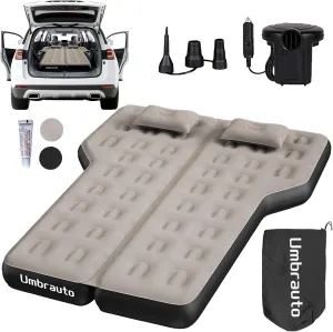 Heavy-Duty Durability SUV Air Mattress for Car Bed Camping: Soft Flocked Top, Leakproof PVC Core, Extra Thick 210T Bottom, Quick Set-Up w/Electric Pump, Built to Last for Van and Trunk Airbeds