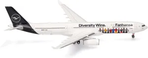 HERPA LUFTHANSA A330-300 1/200 FANHANSA DIVERSITY WINS (**)