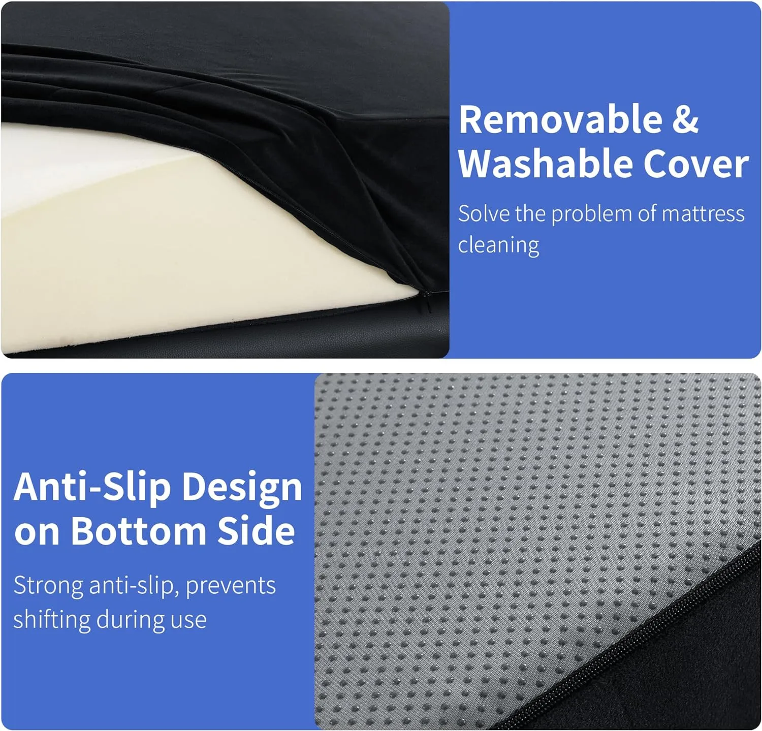HOMBYS Ergonomic Curvy Foam Massage Bed Mattress Topper, Massage Table Mattress Topper with Removable Velvet Cover, Non-Slip Lash Bed Cushion Only for Beauty Salon(Bed Not Included)