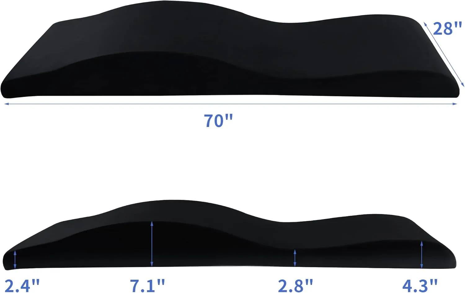 HOMBYS Ergonomic Curvy Foam Massage Bed Mattress Topper, Massage Table Mattress Topper with Removable Velvet Cover, Non-Slip Lash Bed Cushion Only for Beauty Salon(Bed Not Included)