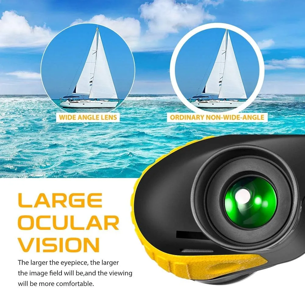 Hooway 7x50 Waterproof Fogproof Military Marine Binoculars w/Internal Rangefinder & Compass for Navigation,Boating,Fishing,and More