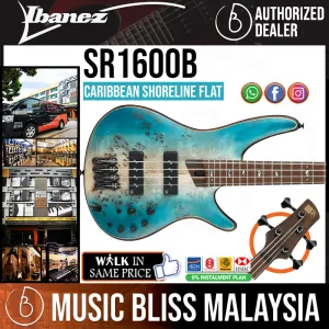 Ibanez Premium SR1600B Electric Bass Guitar - Caribbean Shoreline Flat