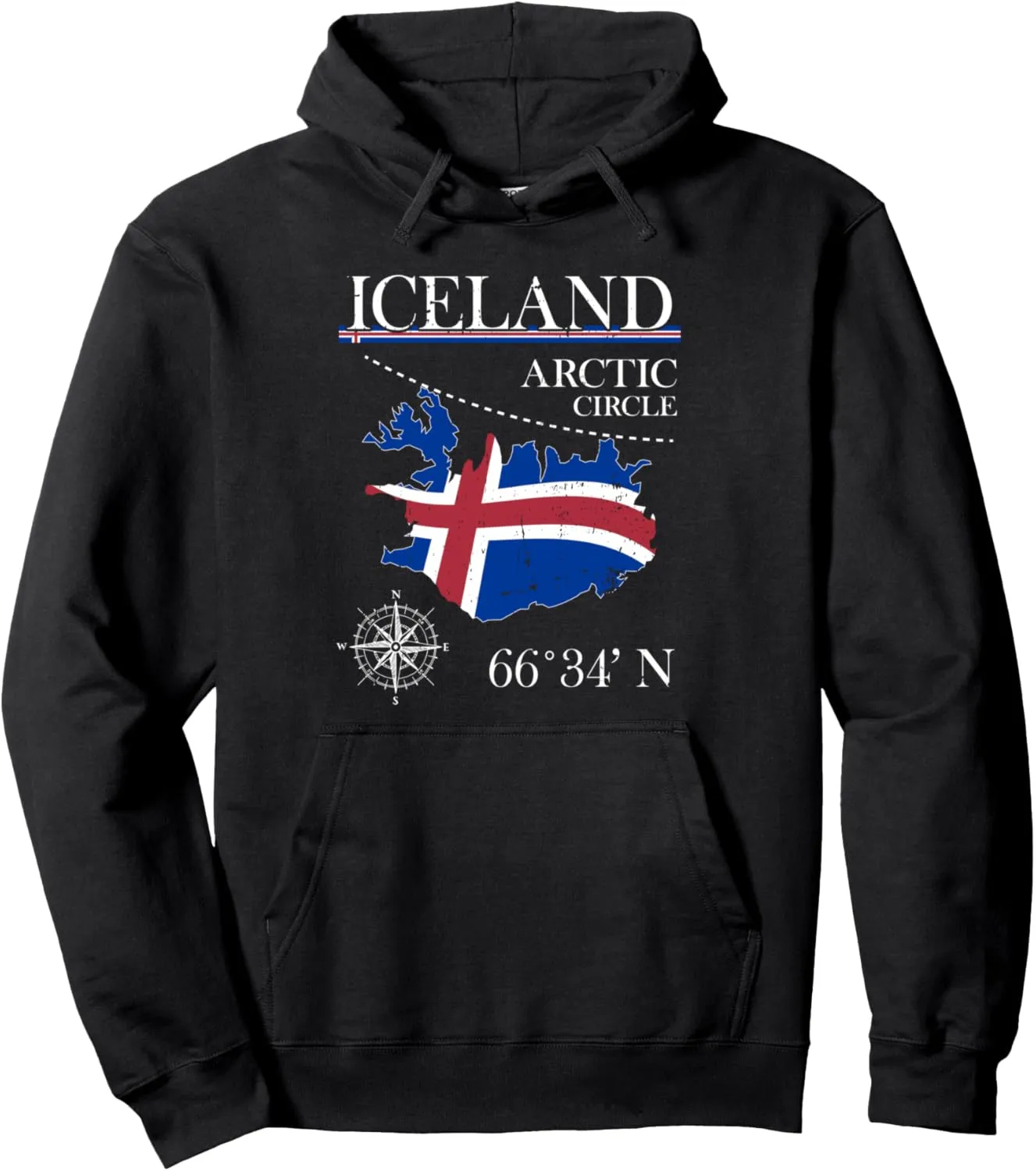 Iceland - Polar Circle - Polar Island Icelandic Flag Pullover Hoodie