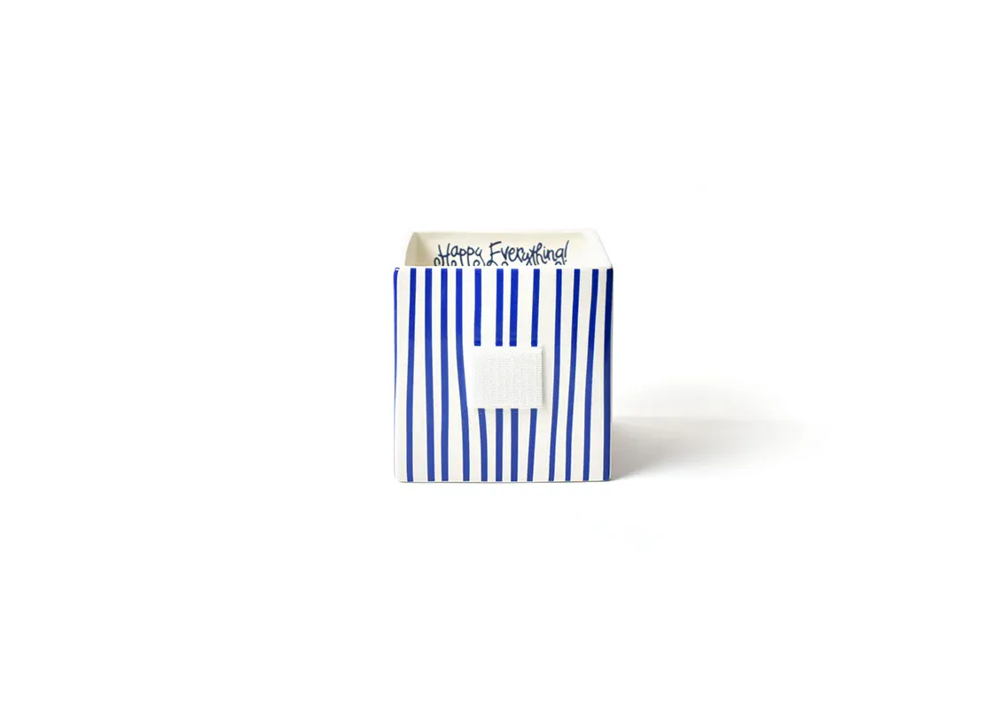 Indigo Skinny Stripe Medium Mini Nesting Cube