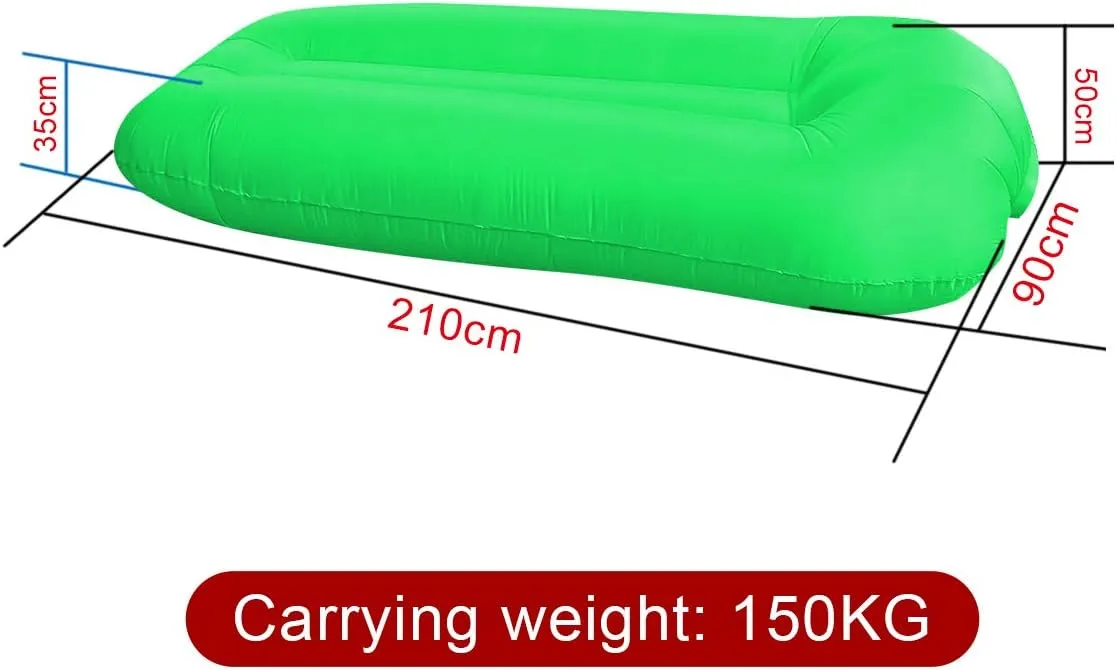 Inflatable Couch Blow Up Air Sofa Outdoor Picnic Folding Beach Chair Camping Gear Accessories Kids Air Mattress Beds for Adults Includes Travel Bag
