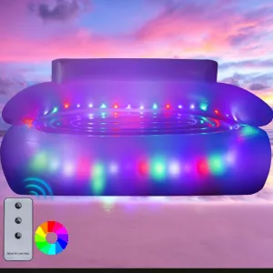 Inflatable Couch for Adults Kids,Illuminated Blow Up Lounger Chair Built-in Air Pump,LED Swimming Pool Air Chair for Adults,Inflatable Game Sofa Perfect for Rooms,Camping or Home