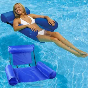 Inflatable Floating Chair Summer Swim Water Mattress Pool Chair Floating Mat