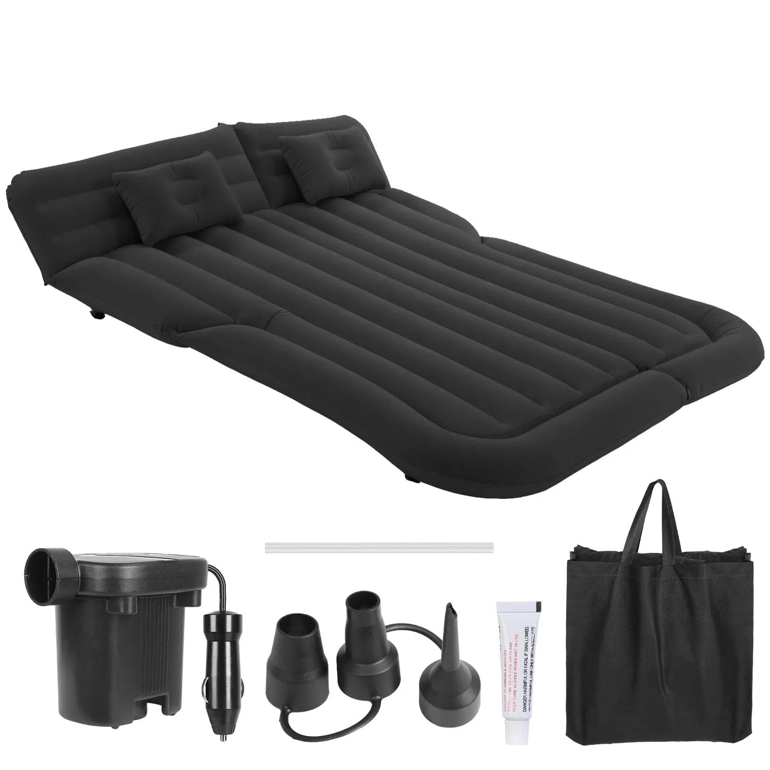 Inflatable SUV Air Mattress Thickened Camping Bed Cushion with Pillow