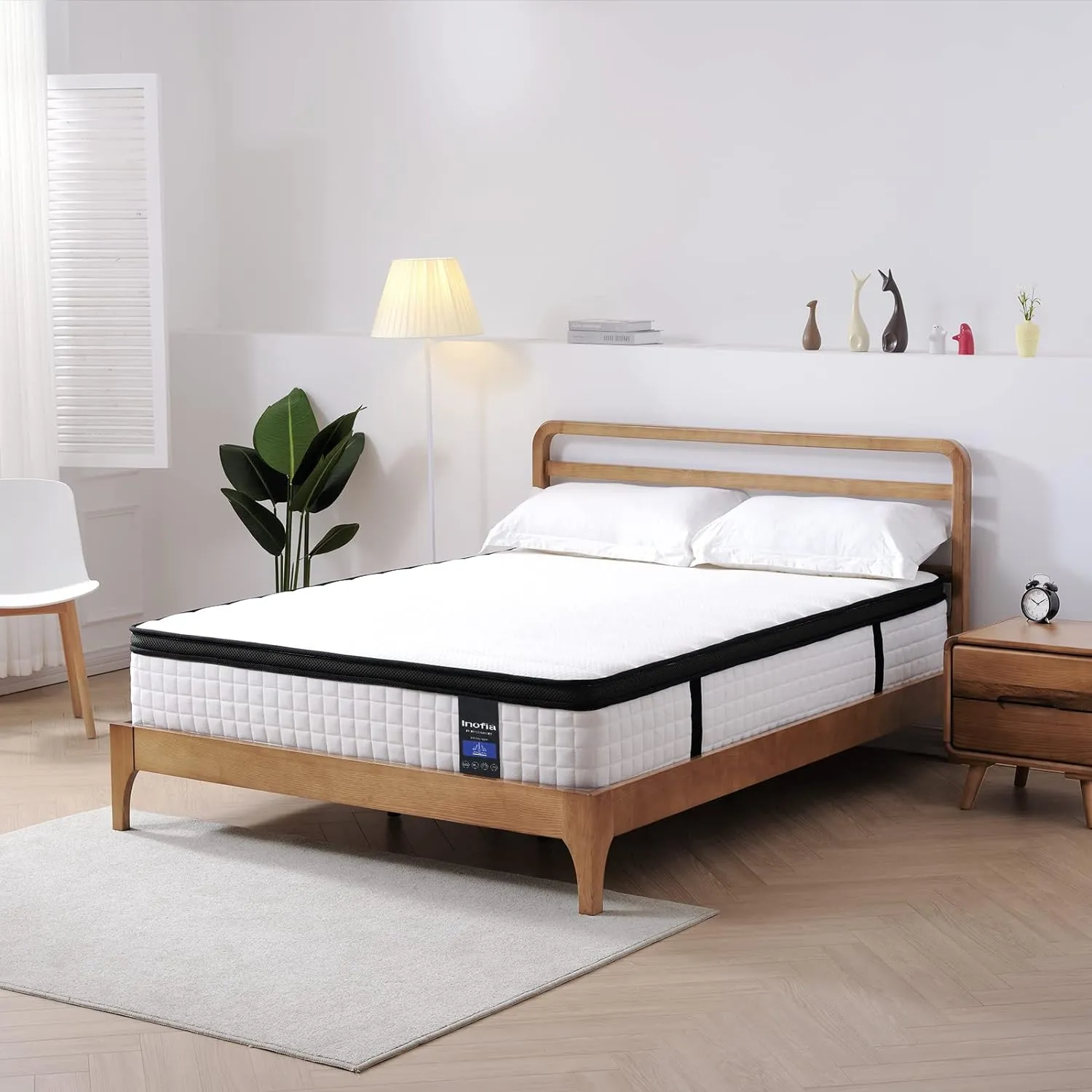 Inofia Queen Mattress 12 inch - Hybrid Queen Size Mattresses Cool Bed with Waterproof Mattress Protector Included, Medium Firm Feel, Motion Isolation, 101 Nights Trial