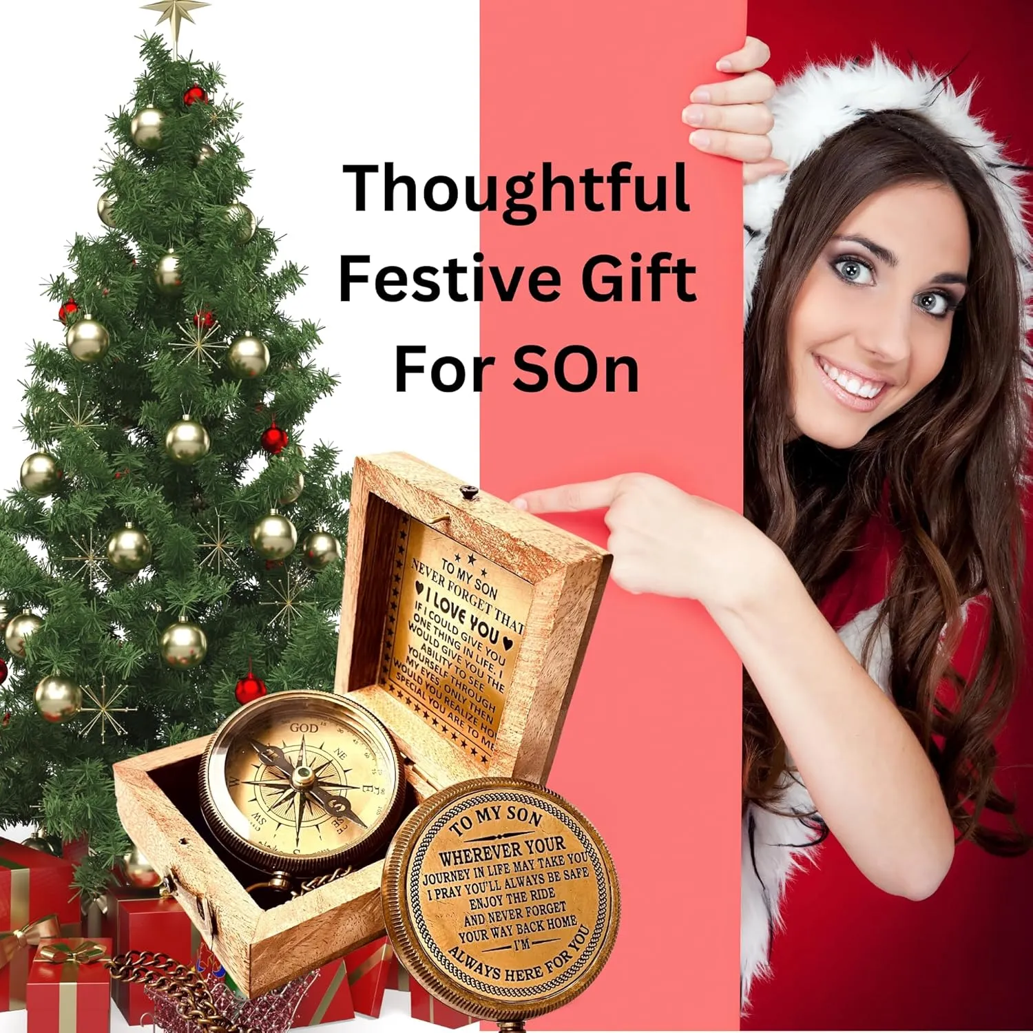Inspiration Gift for Men Women Engraved Compass - Go Confidently - Thoreau Quote, You're Awesome Employee, Coworker Meaningful Gift for him her