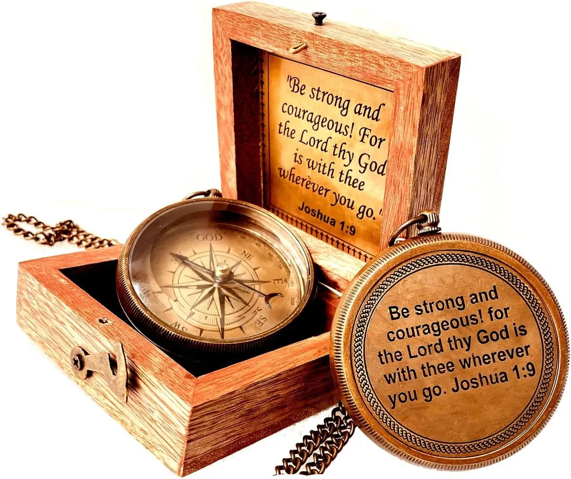 Inspirational Gift Compass - God My Lord Guide Me - Uplifting Baptism Gift, Graduation Gift, Birthday, Confirmation Gift for Men Women Boys Girls Teenage Kids