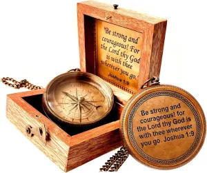 Inspirational Gift Compass - God My Lord Guide Me - Uplifting Baptism Gift, Graduation Gift, Birthday, Confirmation Gift for Men Women Boys Girls Teenage Kids