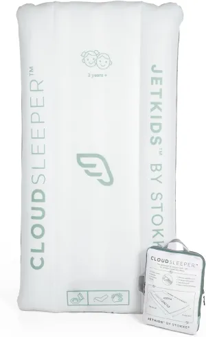 JetKids by Stokke CloudSleeper - Kids Inflatable Travel Bed - with Integrated Pump, Breathable Mesh Cover & Full-Length Bumpers to Keep Your Child Safe - Easy to Clean - for Ages 3 