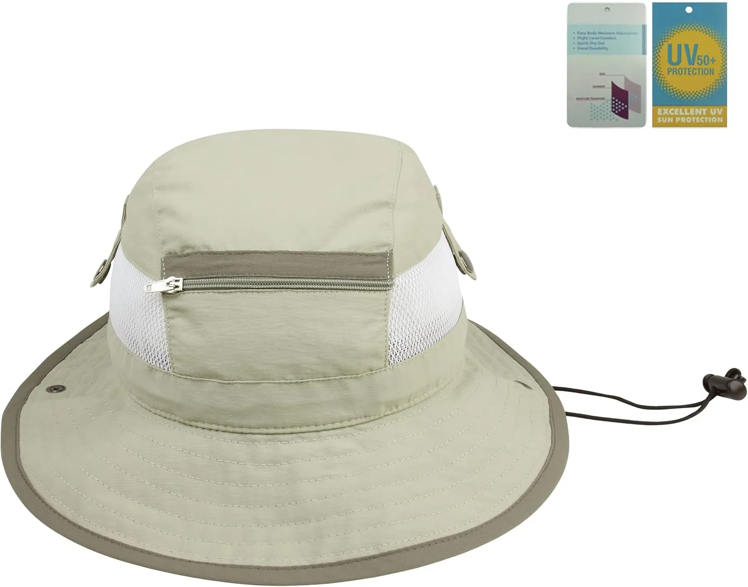 Juniper Taslon UV Bucket Hat with Snaps Brim and Mesh Side Panel