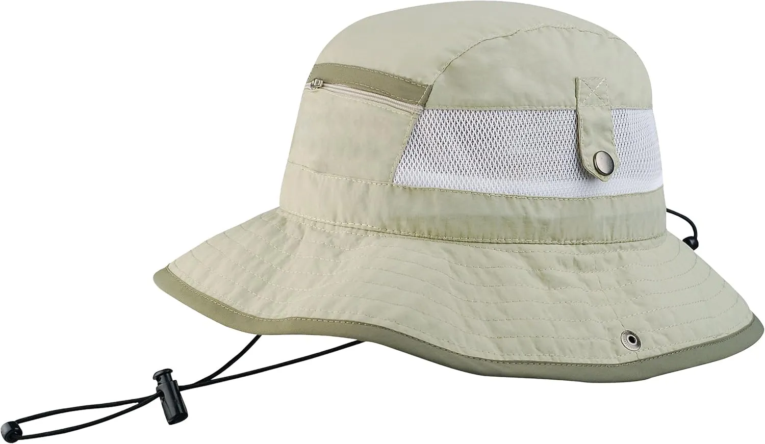 Juniper Taslon UV Bucket Hat with Snaps Brim and Mesh Side Panel