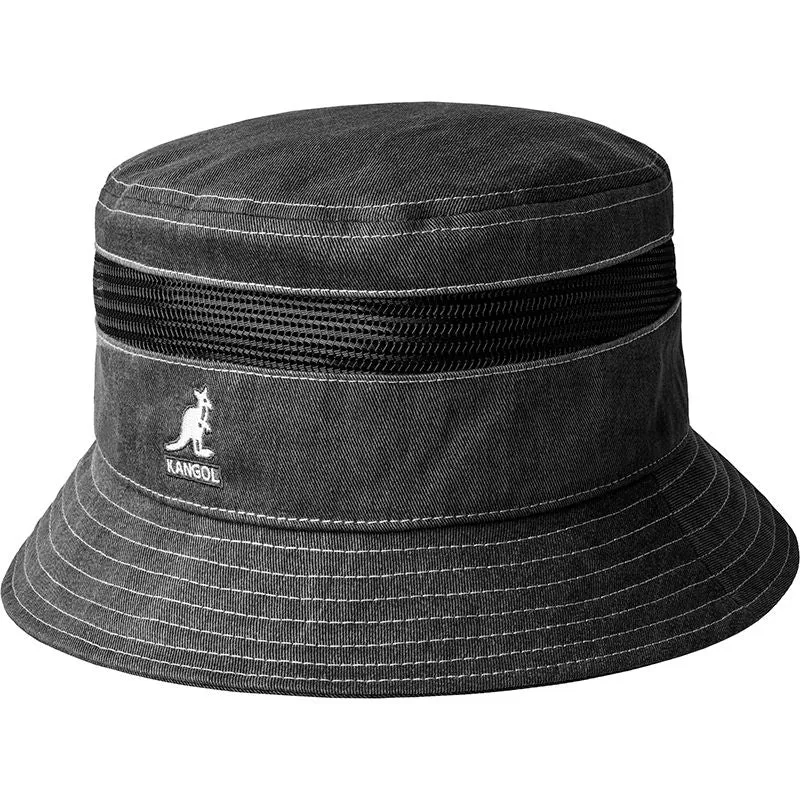Kangol Distressed Bucket Cotton Mesh Bucket Hat