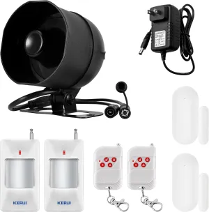KERUI WiFi Home Security Alarm System 7-Piece kit Door Alarm DIY Siren Door/Window Sensors,Motion Sensors, Remote Controls Burglar Alarm for House Apartment Office,Compatible with Alexa Google Home