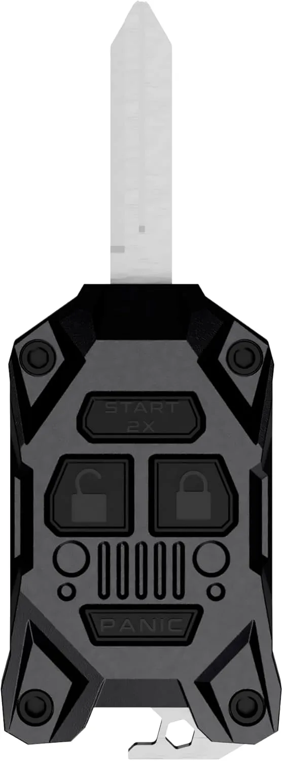 Key Fob Cover for Jeep Wrangler, Grand Cherokee, Patriot (2007-2018) - Fits Dodge, Chrysler, Ram and More - Enhanced Grip & Durability - Key Fob Shell Replacement with Built-in Bottle Opener