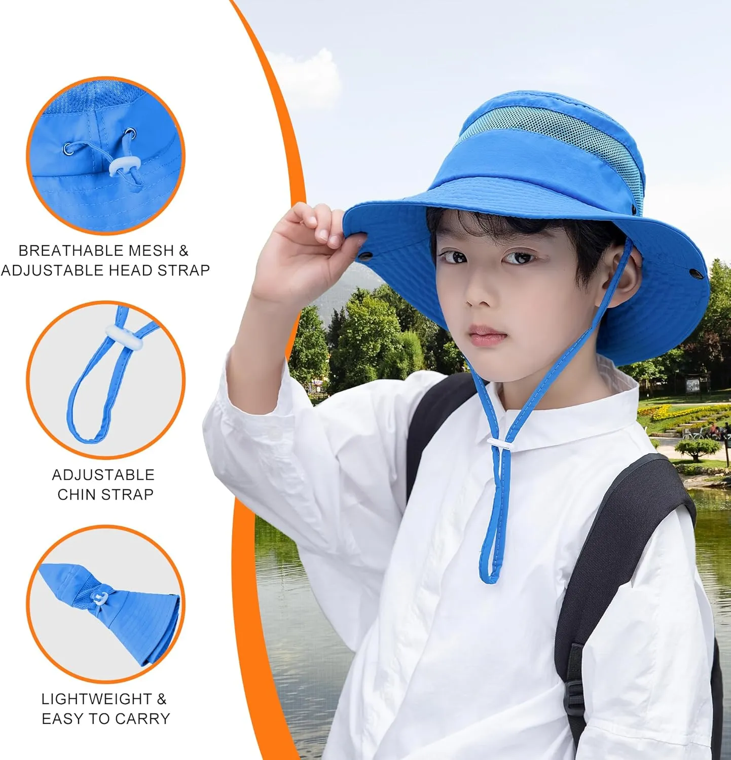 Kids Mosquito Head Net Hat - Bug Cap UPF 50  Sun Protection for Beekeeping Garden Fishing